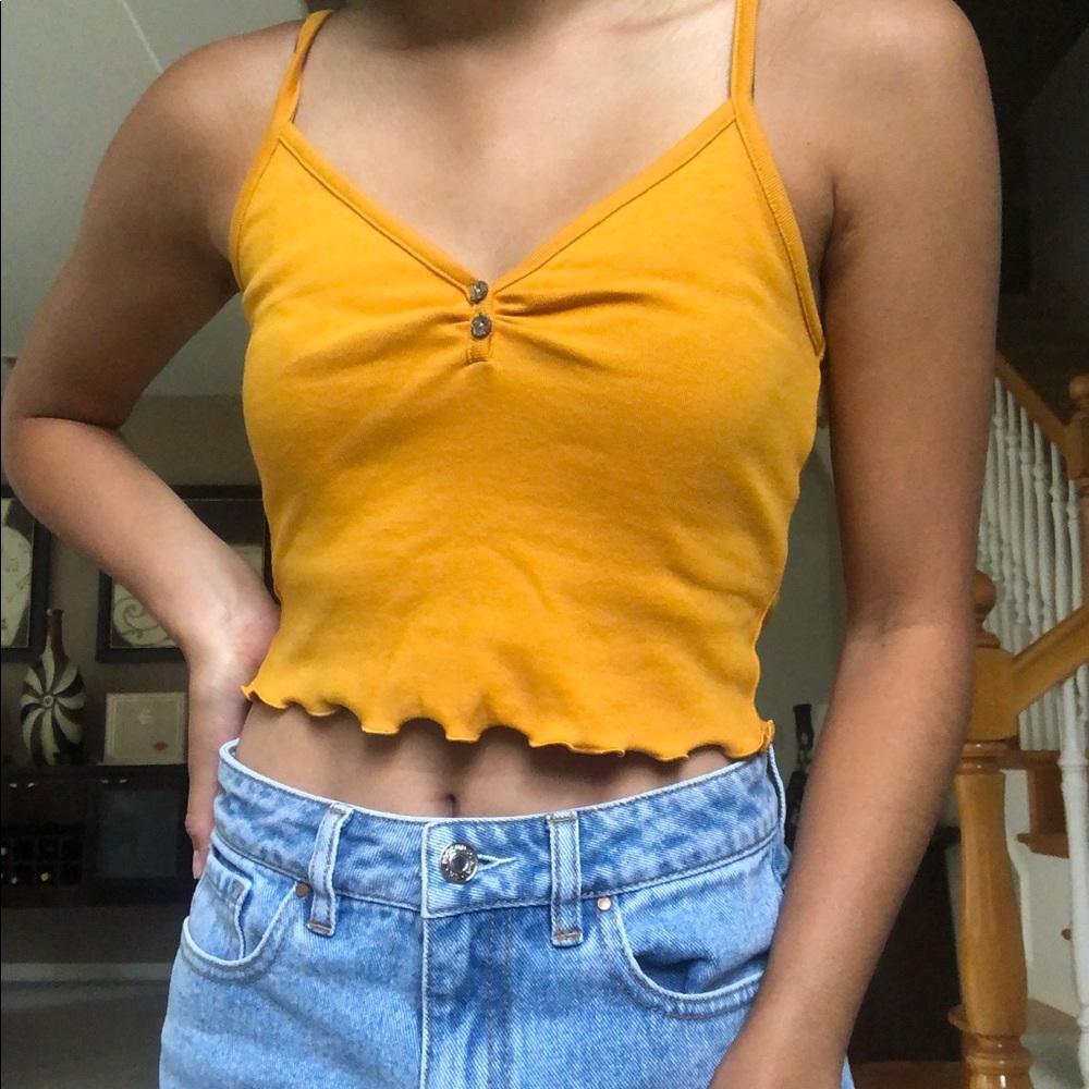 forever 21 mustard henley tank